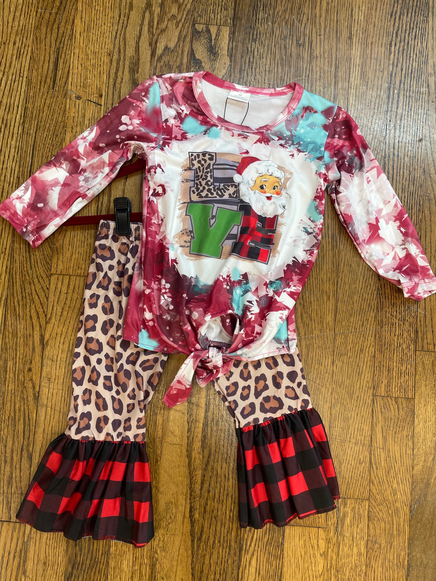 LOVE Santa Cheetah Print Belle Bottoms Christmas