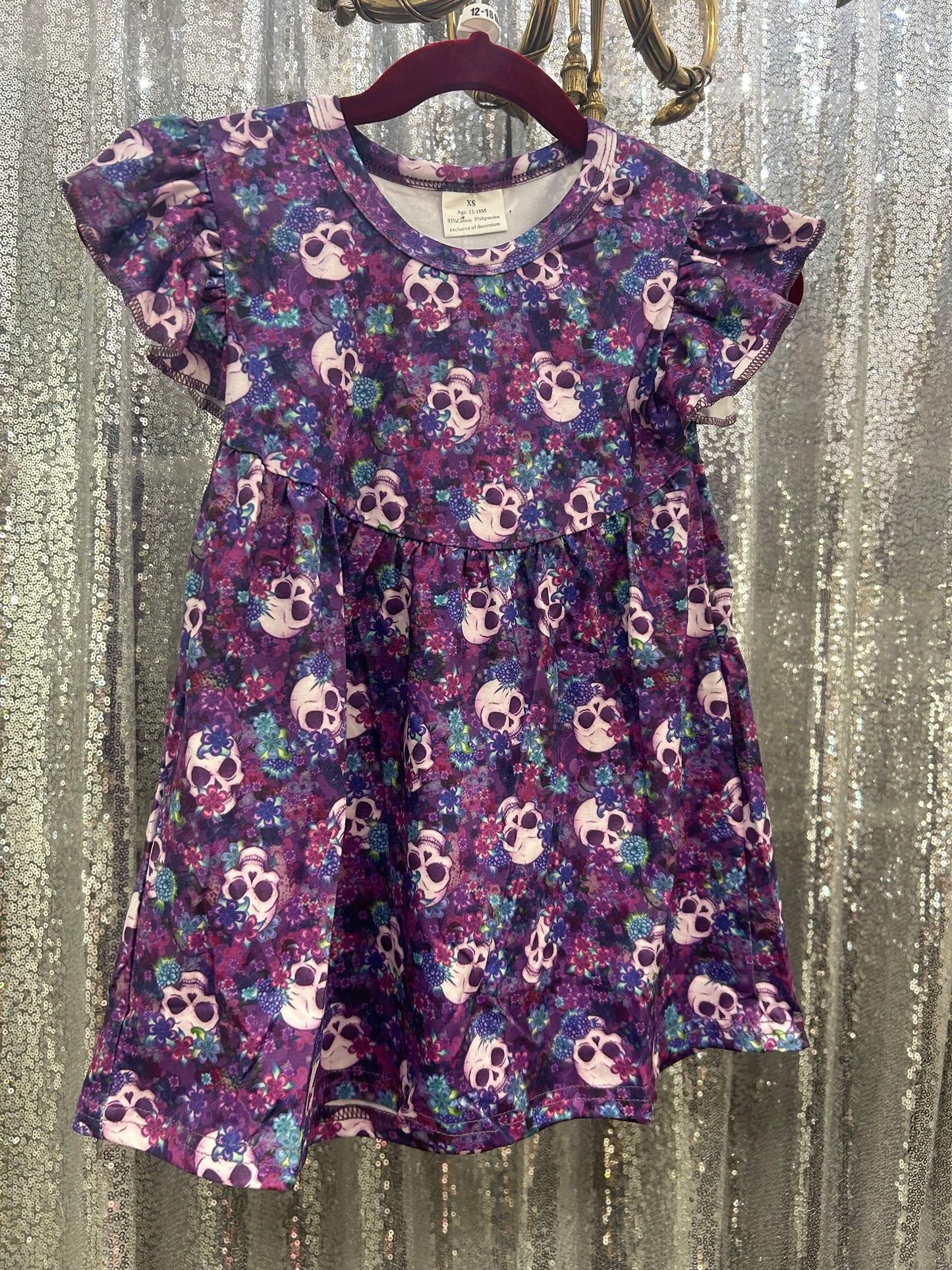 Purple Floral Skull Dress