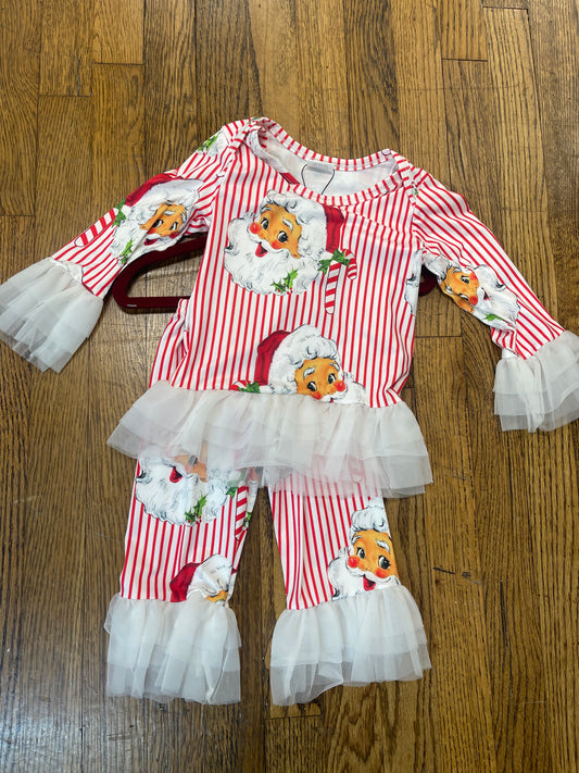 Candy Cain Pin Striped Santa Belles Set