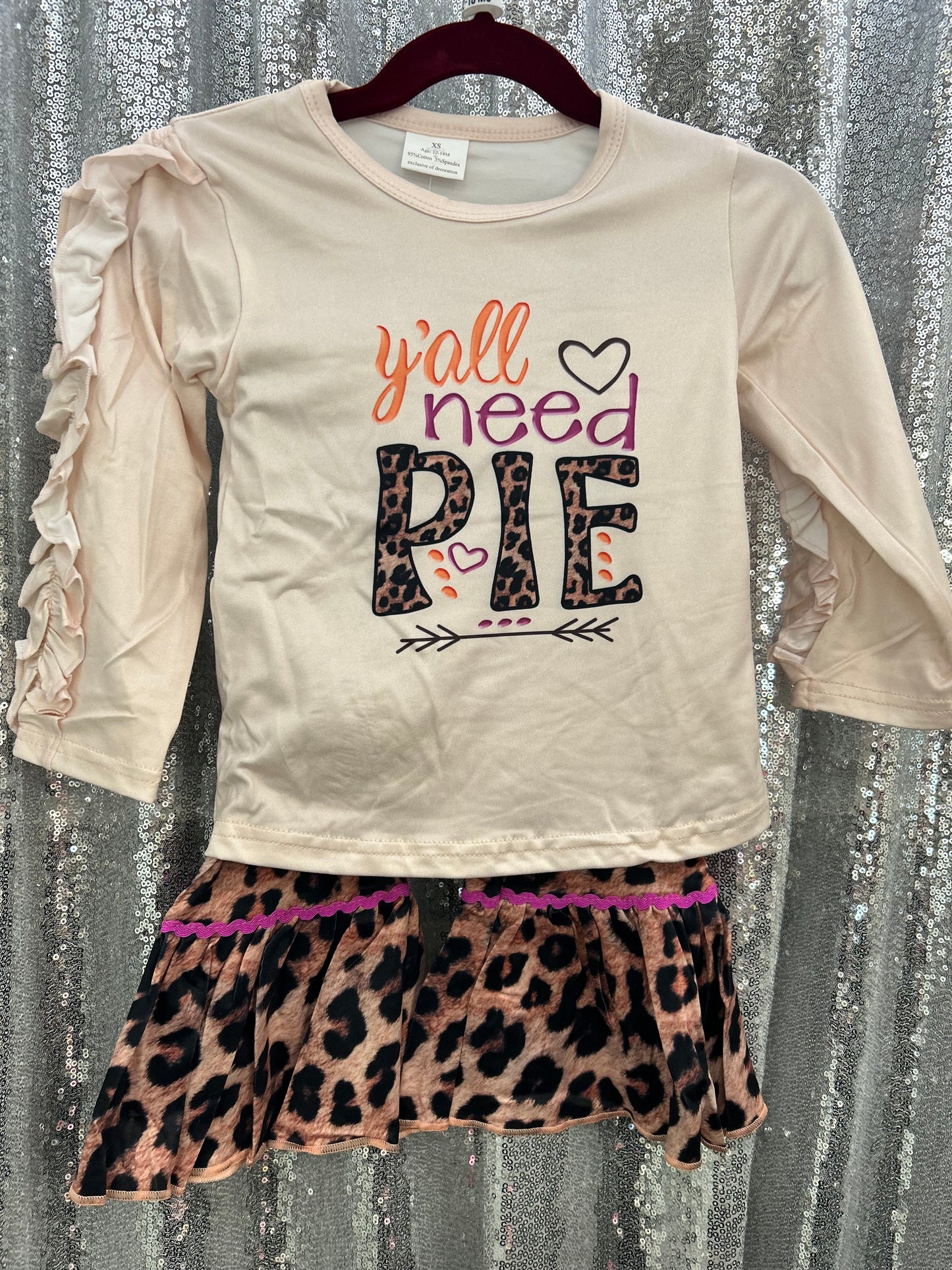 “Y’all Need Pie” Long Sleeve Cheetah Print Belles Set