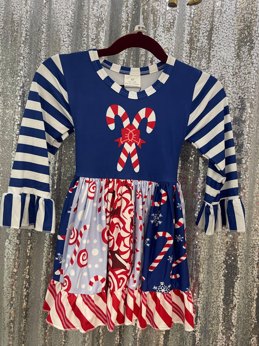 Christmas Candy Cane Twirl dress