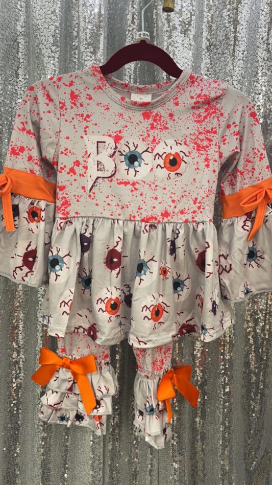 BOO Eyeball Halloween Pants Set