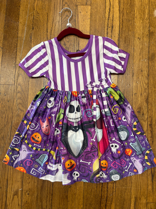 Purple and White Striped Nightmare Before Christmas Dress