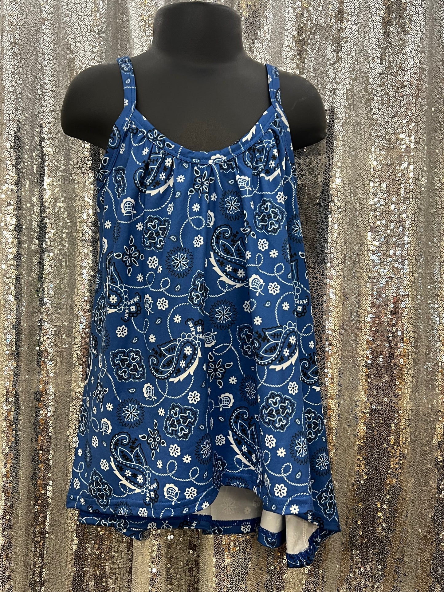 Blue Bandana Tank Dress