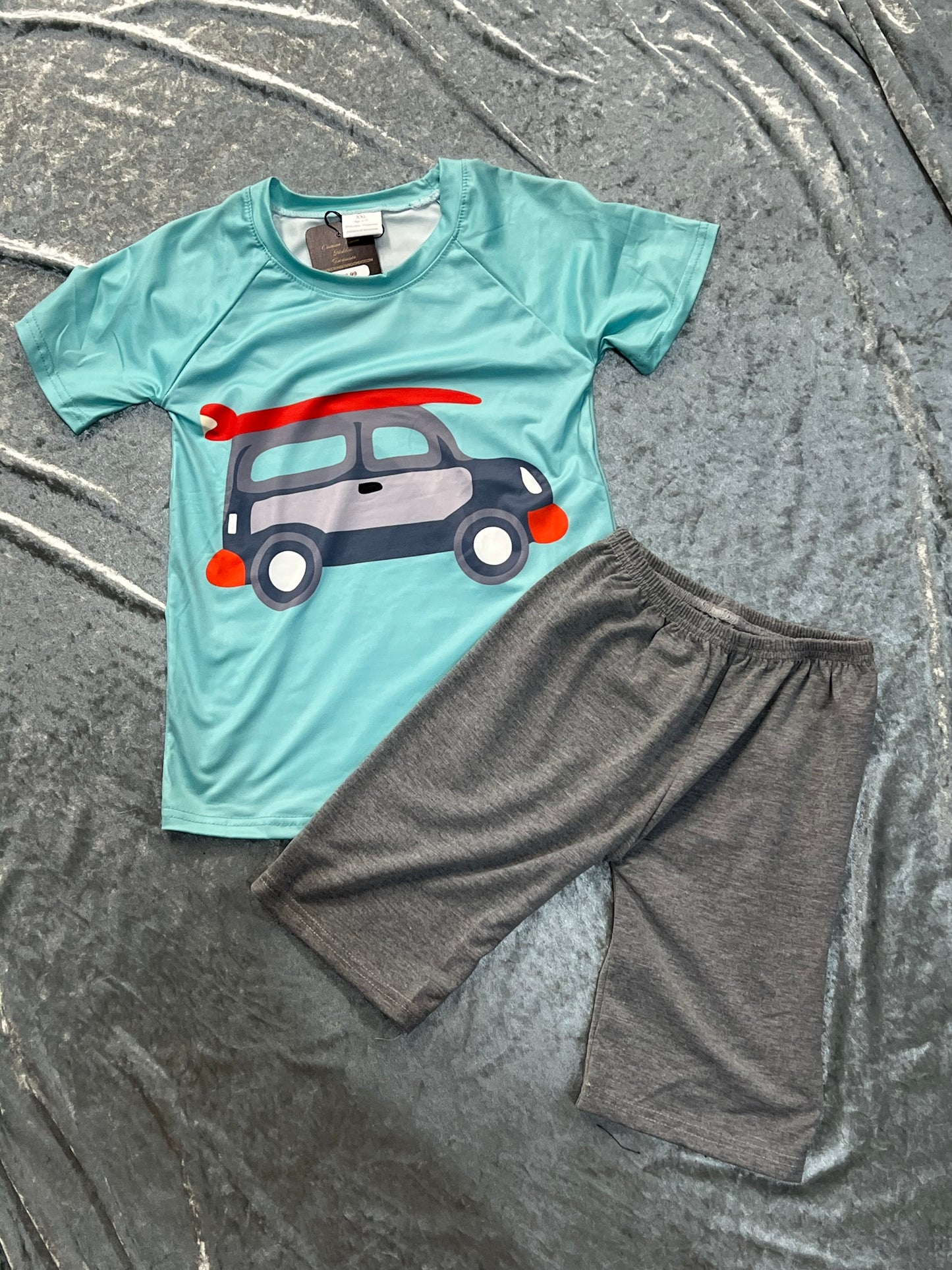 Teal Van Shorts Set