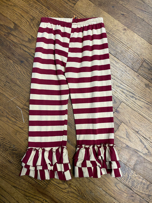 Burgandy Striped Belle Bottom Pants