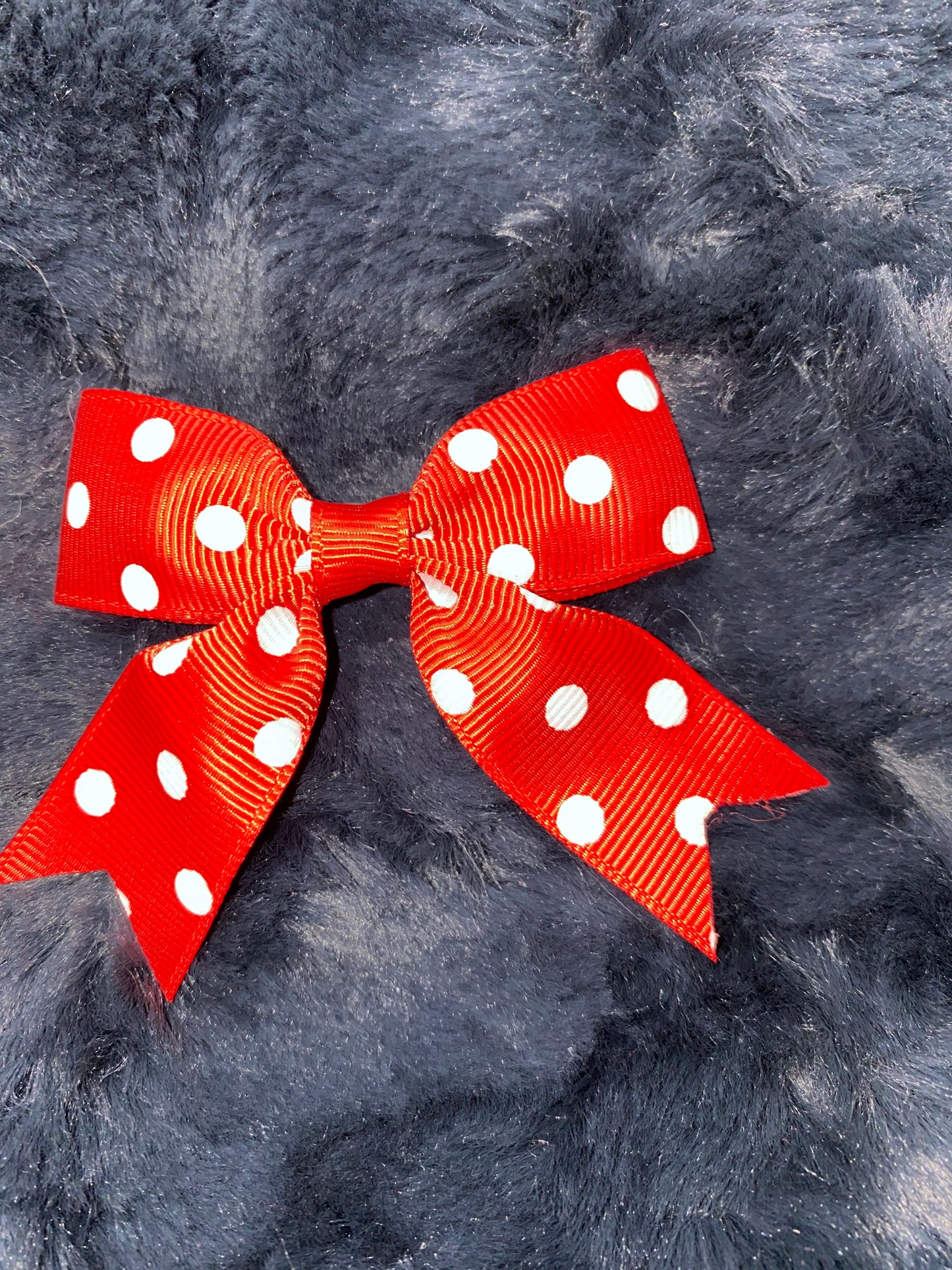 Traditional Single Loop Grosgrain Polka Dot Bow