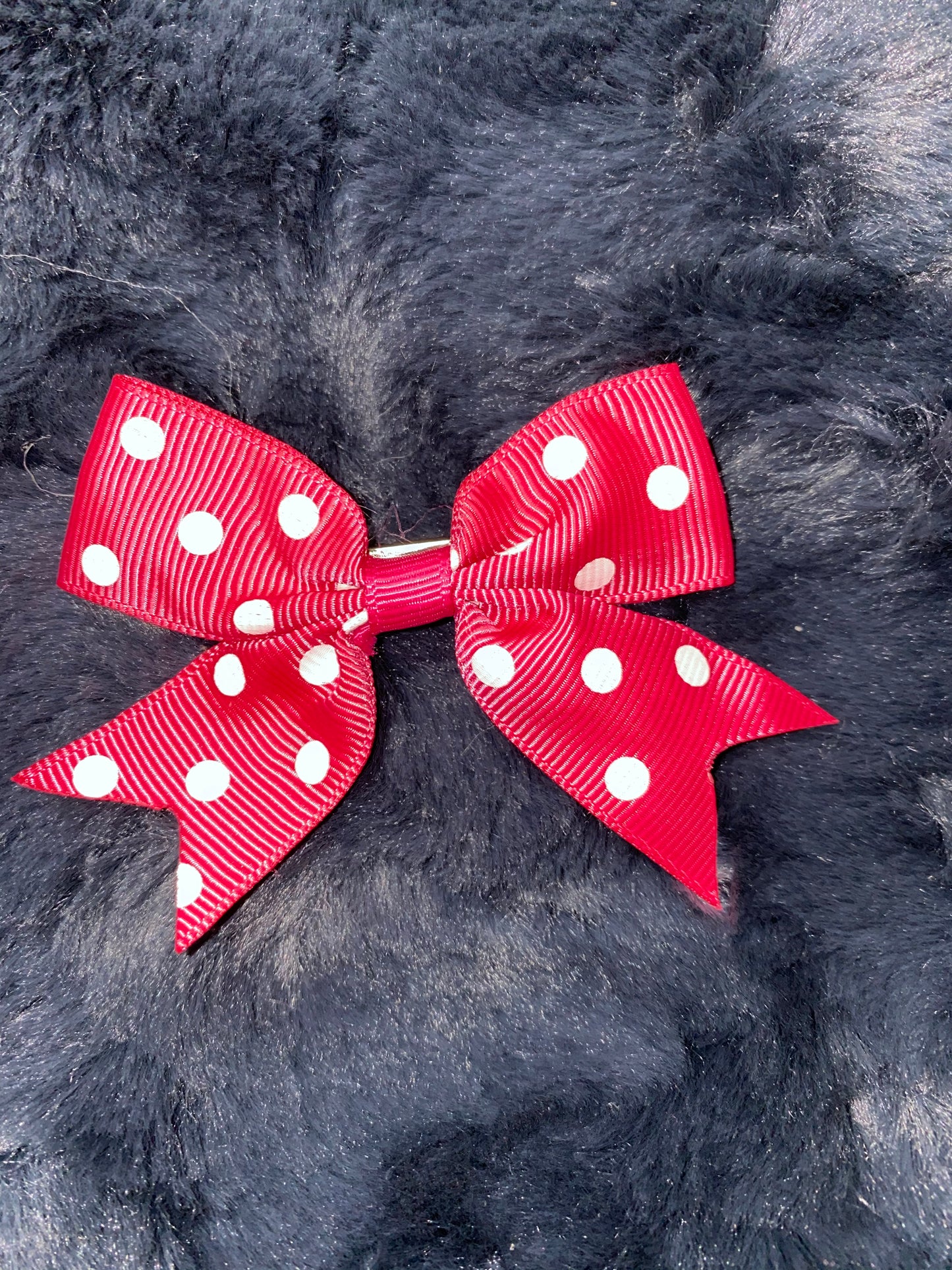 Traditional Single Loop Grosgrain Polka Dot Bow