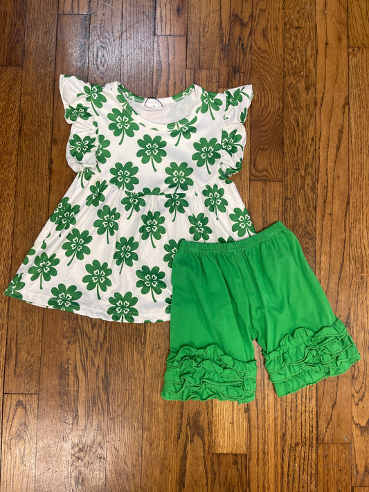 St. Patrick's Day Clover Dress W/ Shorts