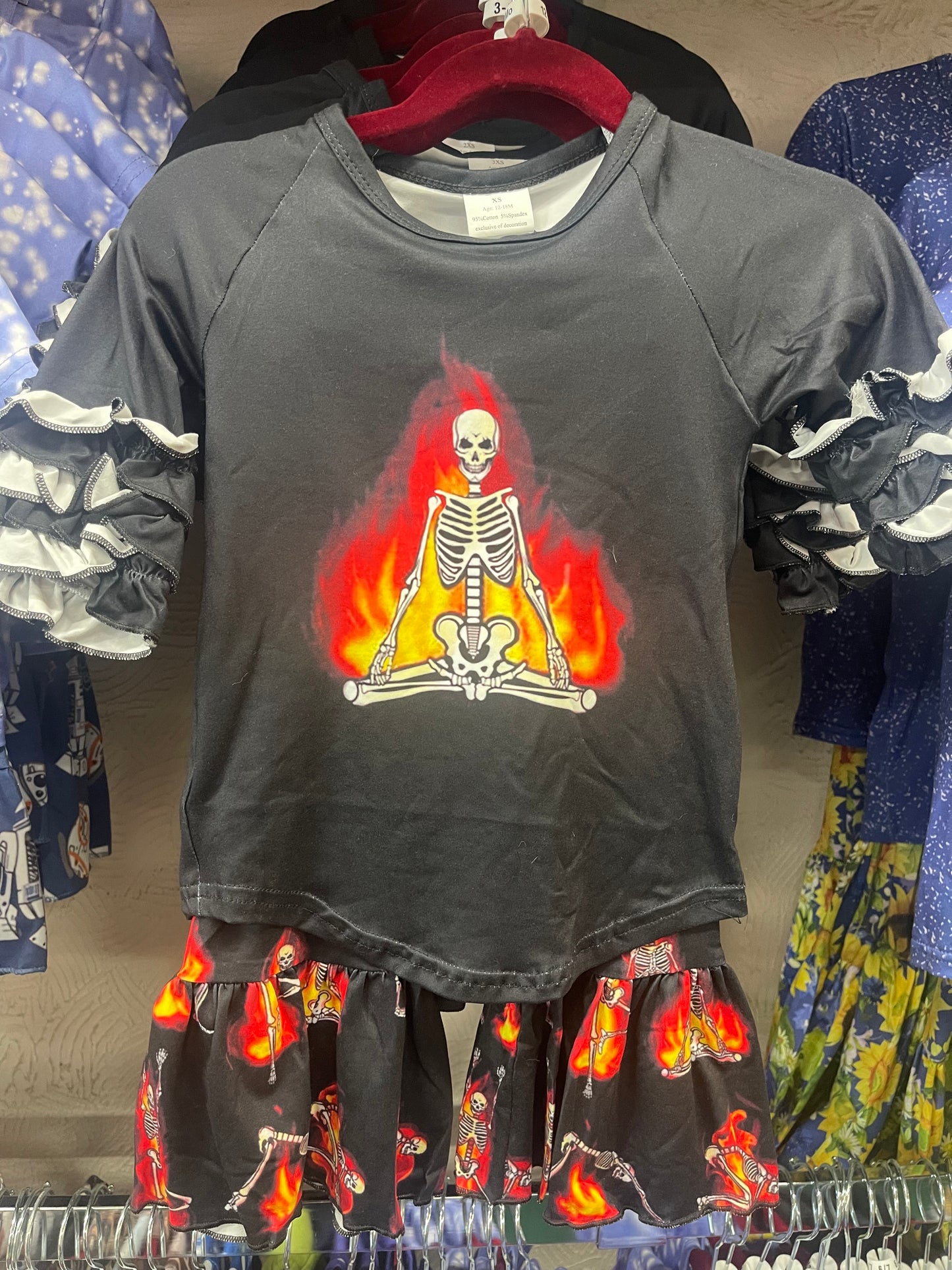 Flaming Meditating Skeleton Belles