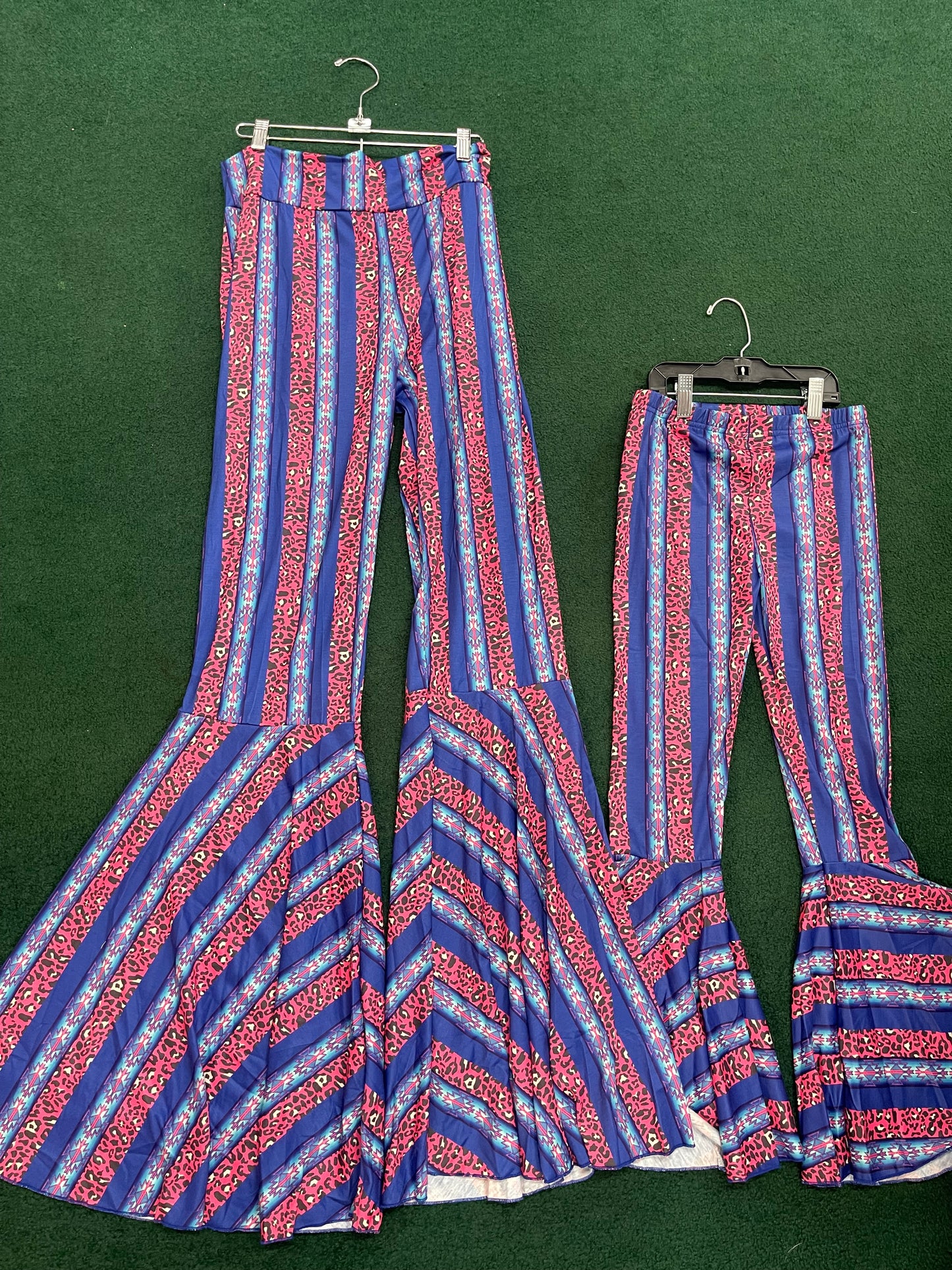 Blue & Pink Mommy & Me Bellbottom Pants