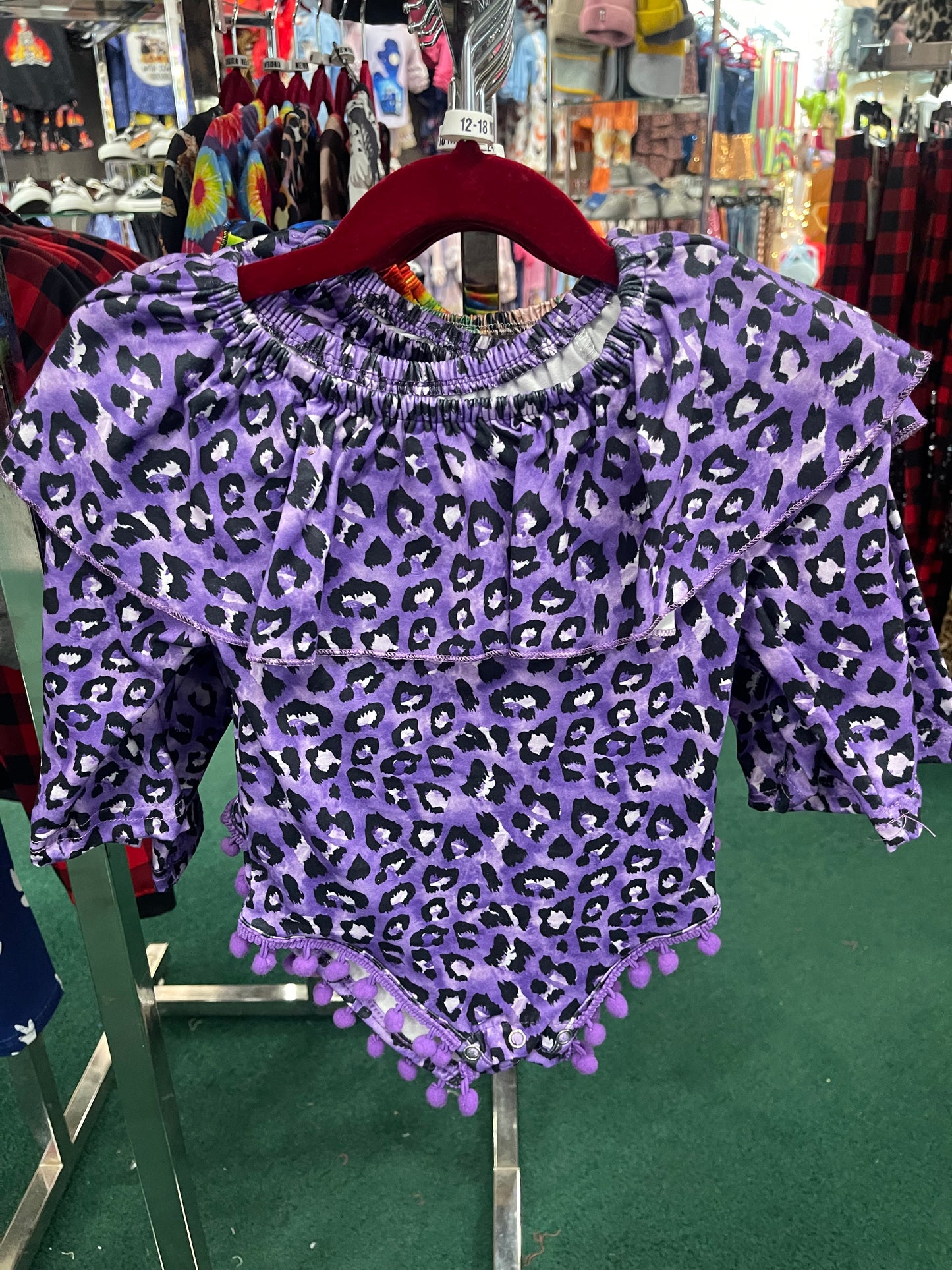 Purple Leopard Long Sleeve Infant Leotard