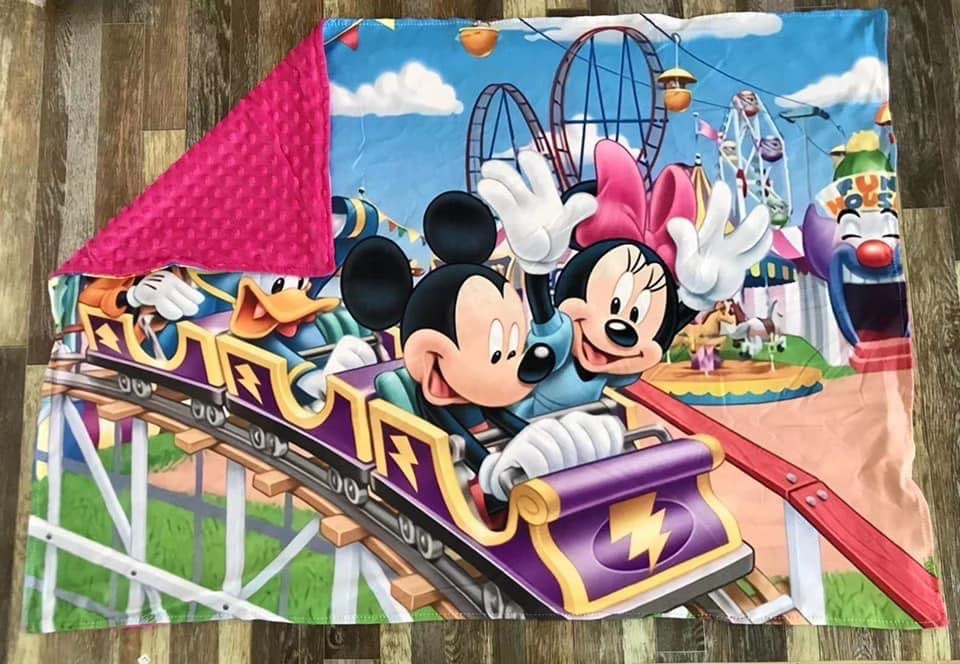 Mickey and Friends Rollercoaster Minky Blanket
