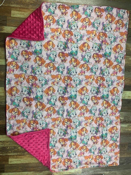 Skye and Everest Paw Patrol Minky Blanket