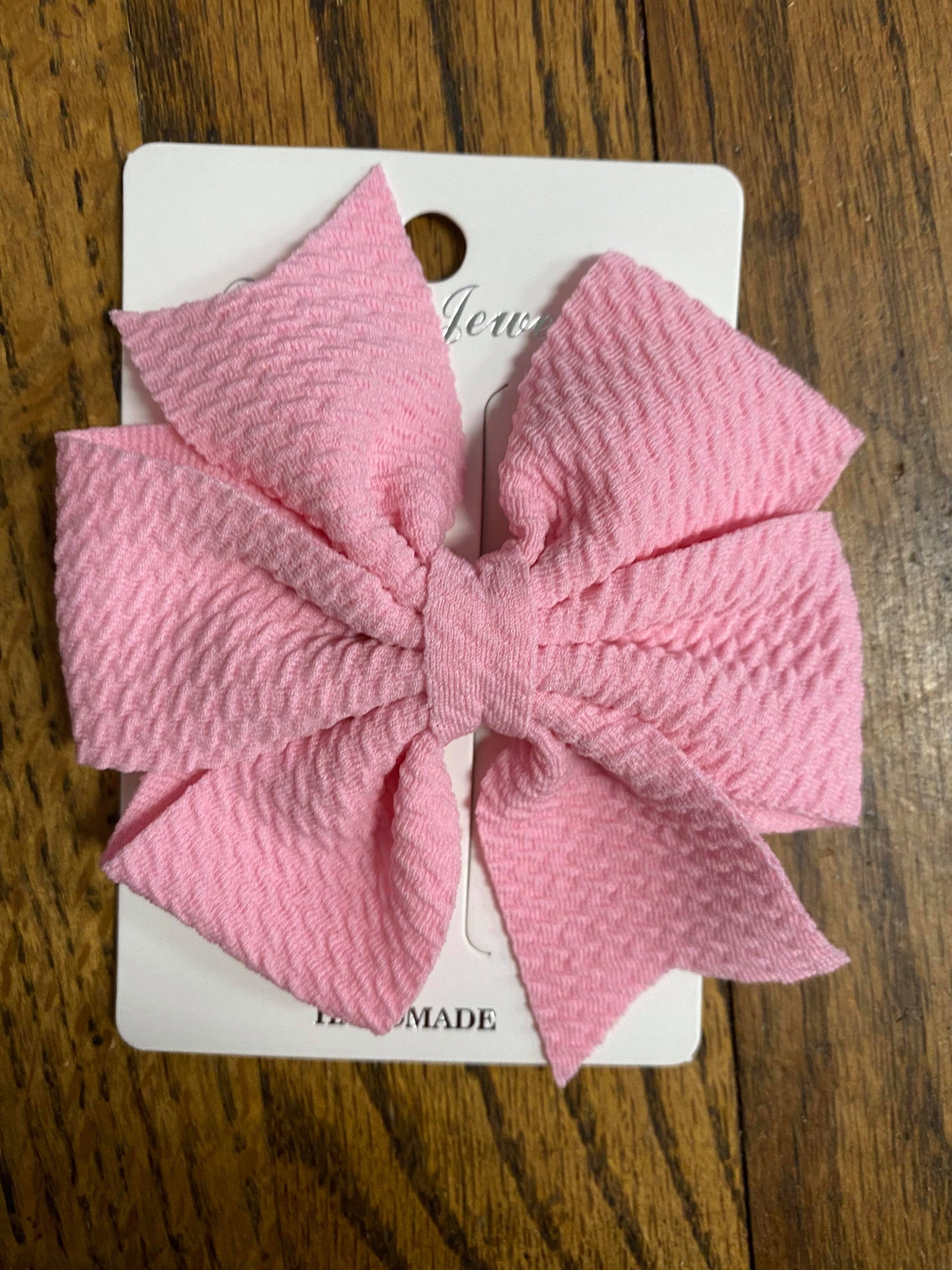 Fancy Waffle Fabric Double Loop Bow