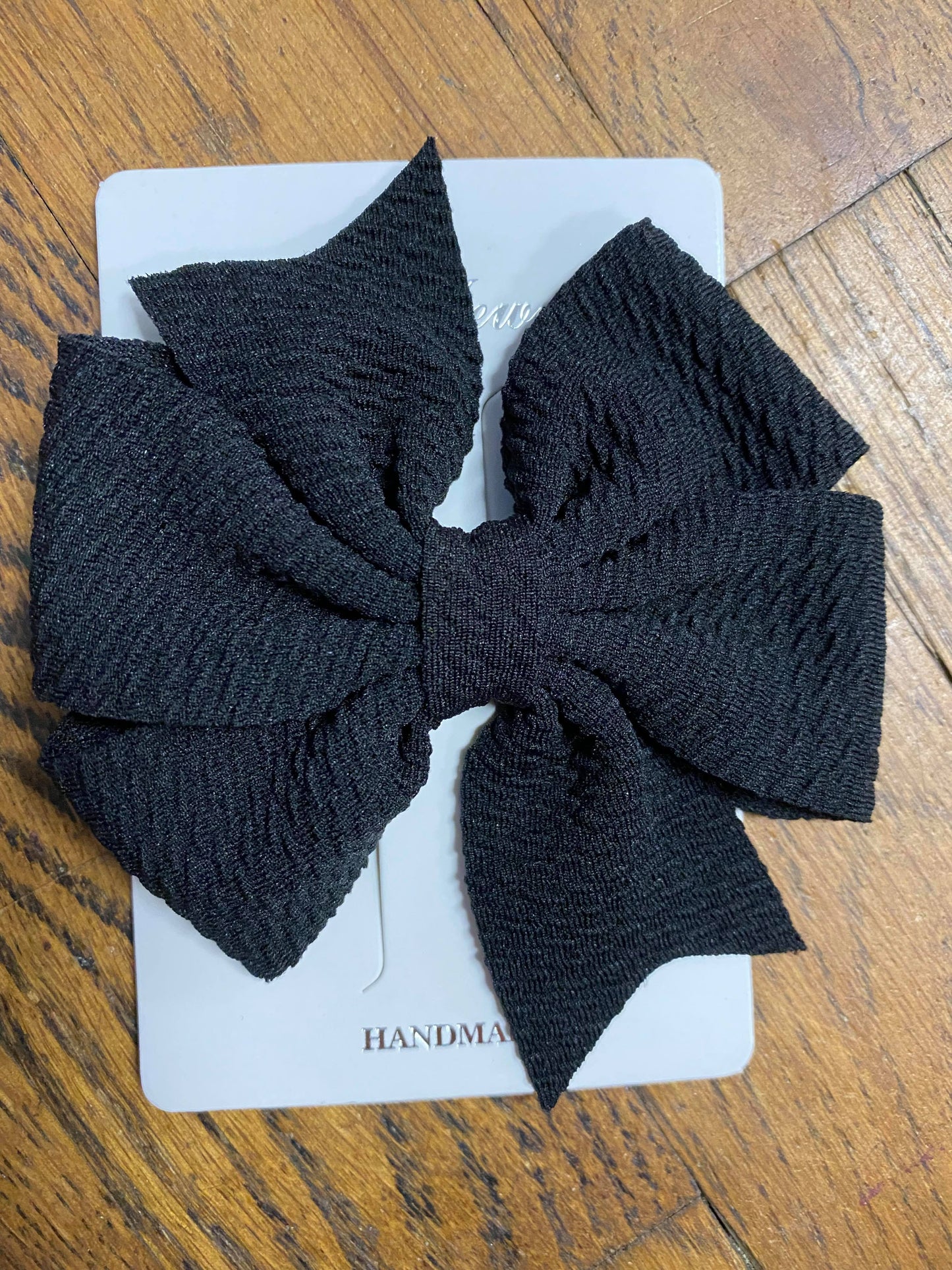 Fancy Waffle Fabric Double Loop Bow