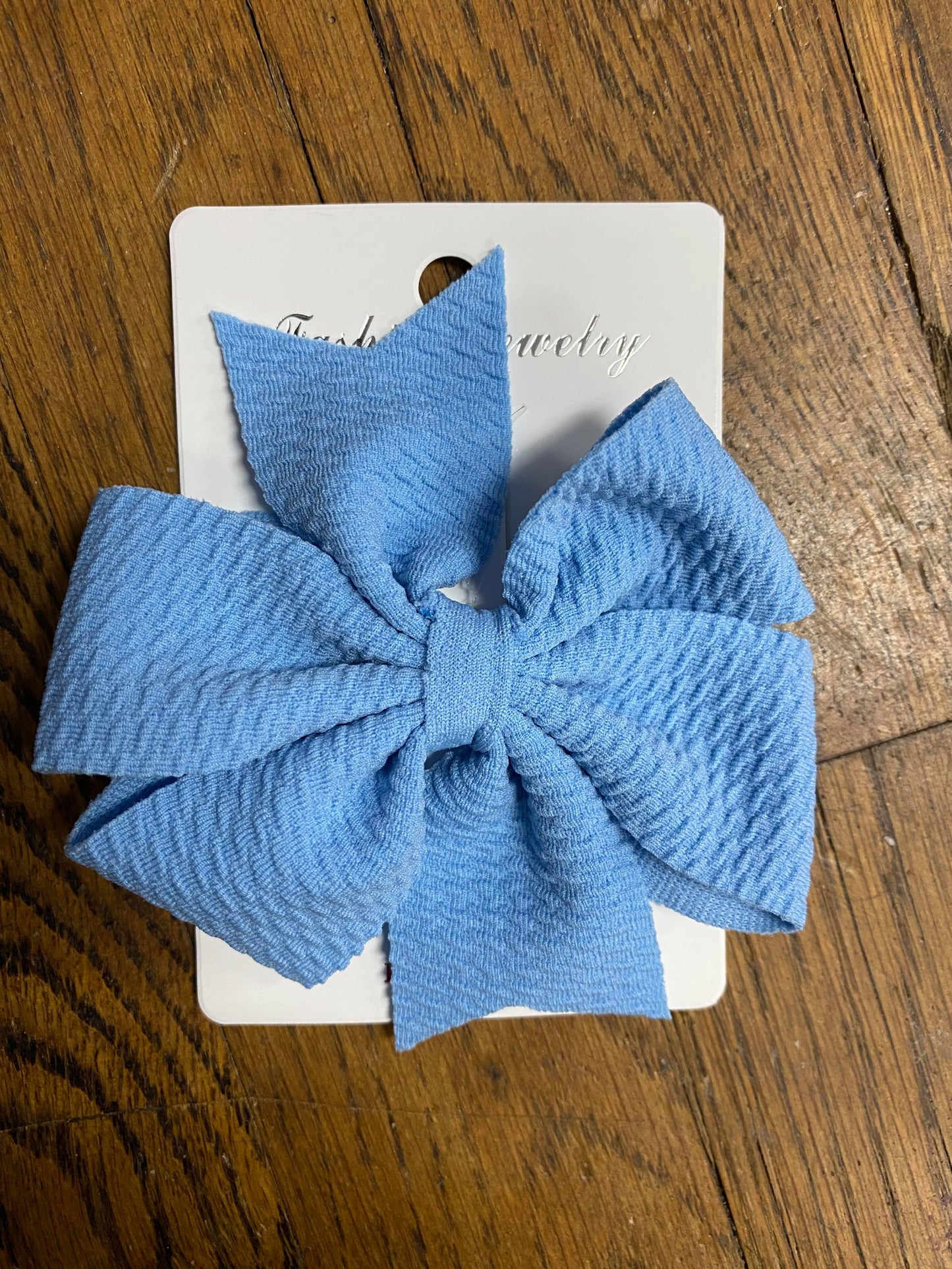 Fancy Waffle Fabric Double Loop Bow