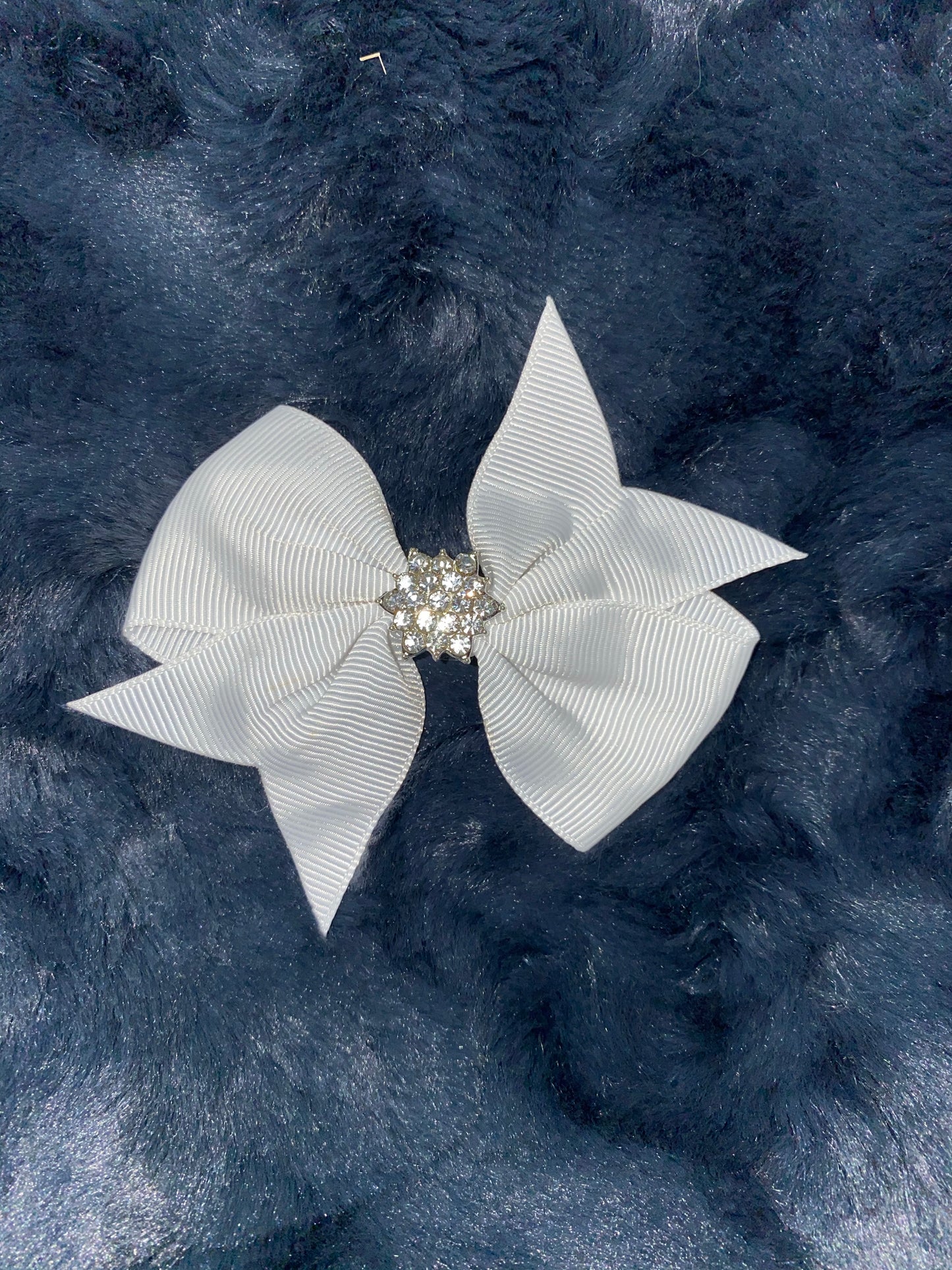 Fancy Grosgrain bow with Rhinestone accent