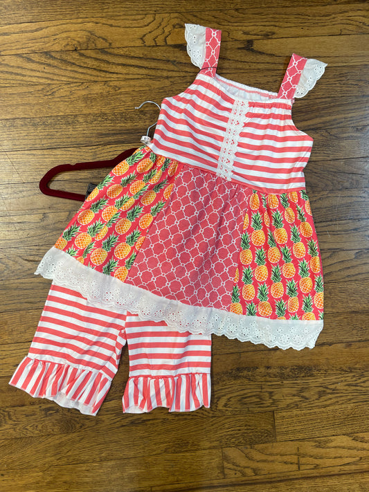 Stripes and Pineapples Shorts Set