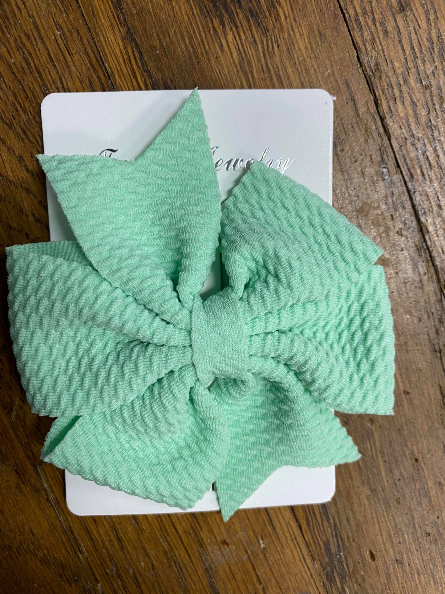 Fancy Waffle Fabric Double Loop Bow