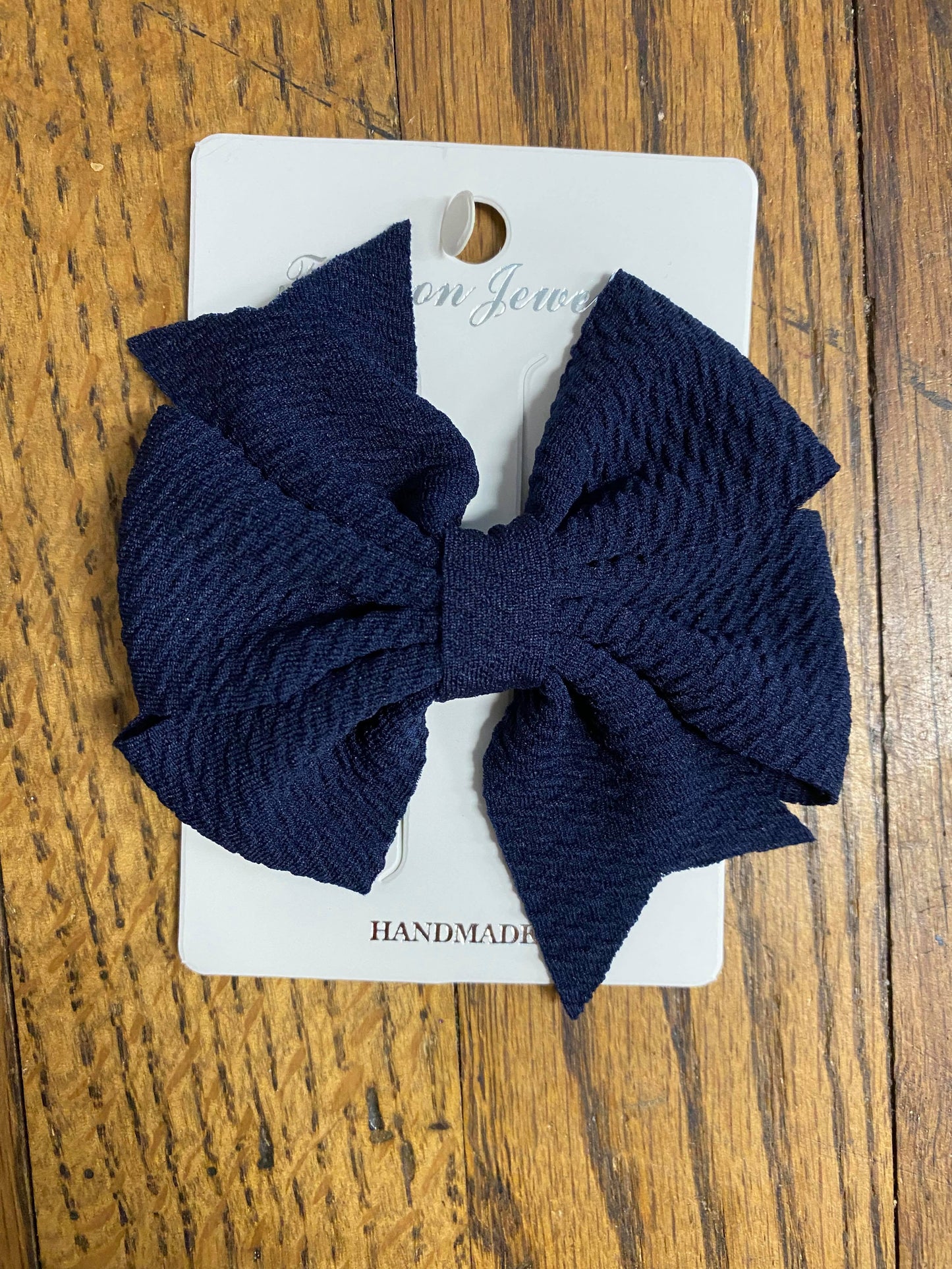 Fancy Waffle Fabric Double Loop Bow