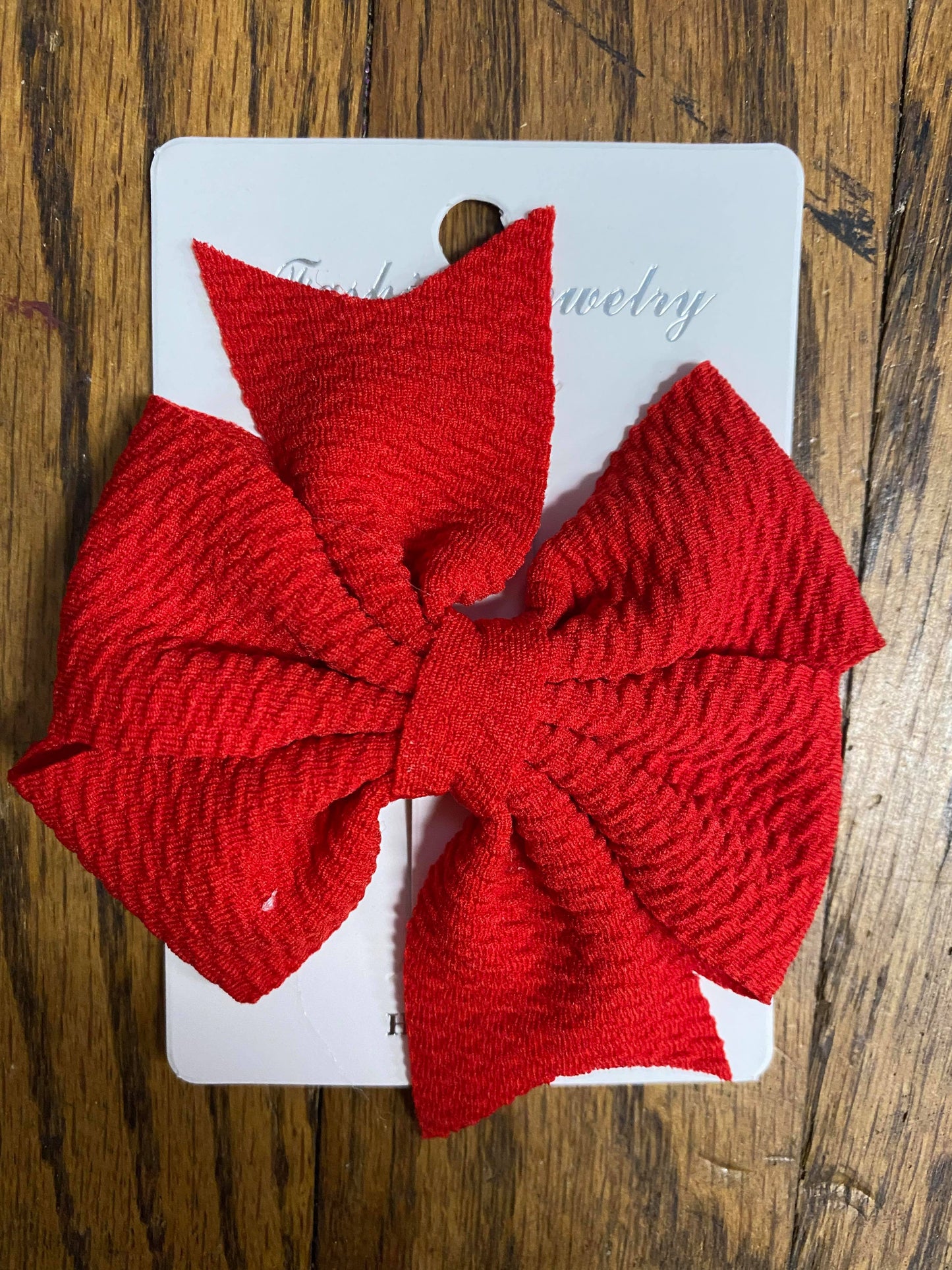 Fancy Waffle Fabric Double Loop Bow