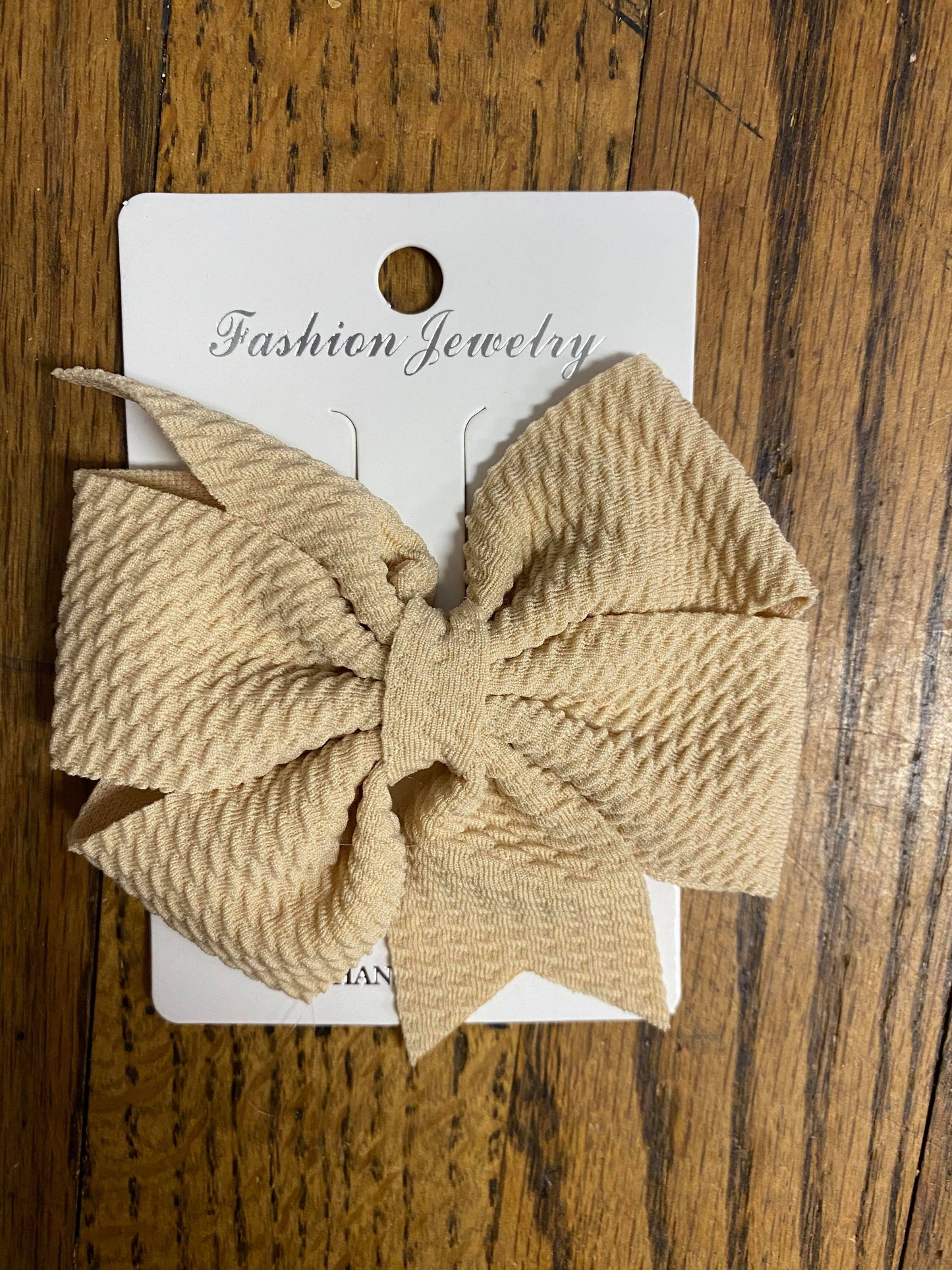 Fancy Waffle Fabric Double Loop Bow